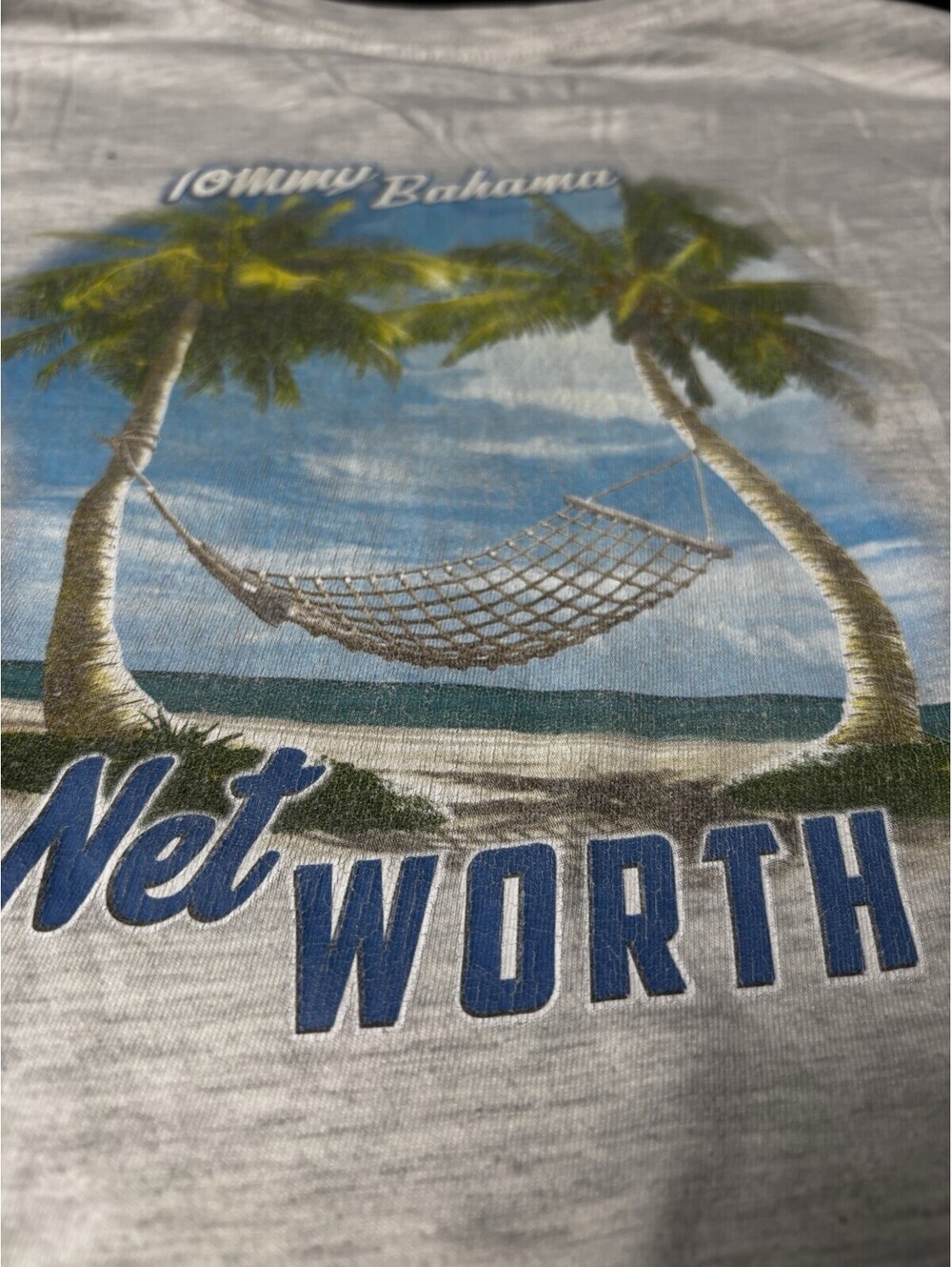Tommy Bahama Net Worth Graphic T-Shirt XXL Light Gray
